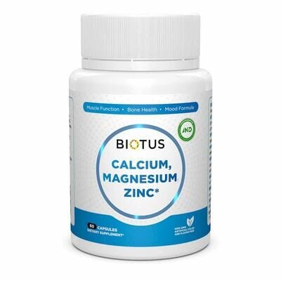 Комплекс Кальцій, магній, цинк та вітамін D3 Biotus Calcium Magnesium Zinc капсули №60