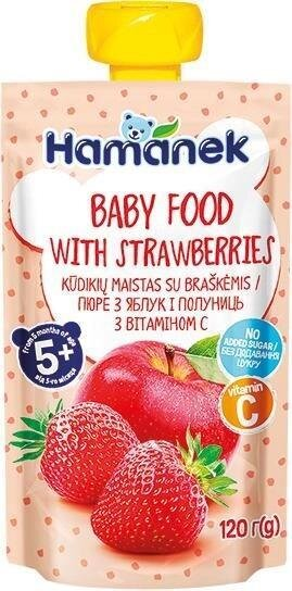 Пюре фруктове Hame Hamanek Яблуко з полуницею, 120 г