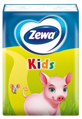 Хусточки носові паперові Zewa Kids 4 шари, 9 шт х 1 уп