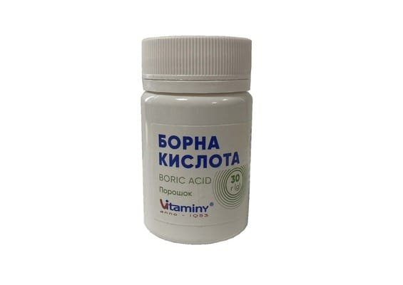 Борна кислота порошок по 30 г у конт.