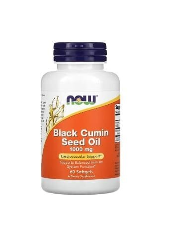 Чорного кмину насіння олія NOW Black Cumin Seed Oil 1000 мг м'які капсули №60