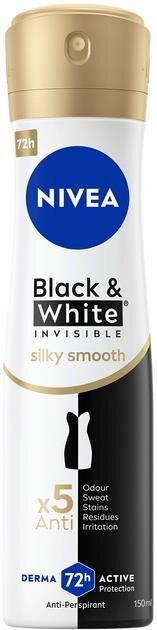 Дезодорант-антиперспірант спрей Nivea Black & White Invisible Pure Чорне та Біле Невидимий Pure 72h (82230), 150 мл