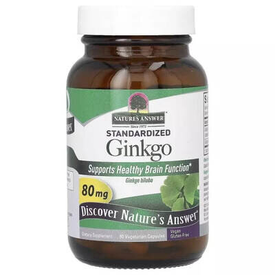 Гінкго Білоба Nature's Answer Standardized Ginkgo 80 мг вег. капсули №60
