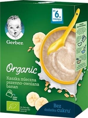 Каша молочна Gerber Organic пшенично-вівсяна банан для дітей з 6 місяців, 240 г