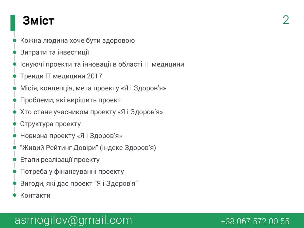 Презентація проекту Я і Здоров’я