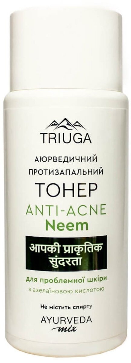 Тонер для обличчя Triuga Ayurveda Mix Anti-Acne Neem аюрведичний протизапальний для проблемної шкіри, 200 мл