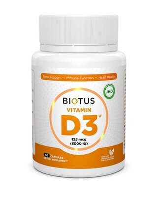 Вітамін D3 Biotus Vitamin D3 капсули по 5000 МО №60