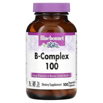Вітаміни В-комплекс 100 Bluebonnet Nutrition вегетаріанські капсули №100