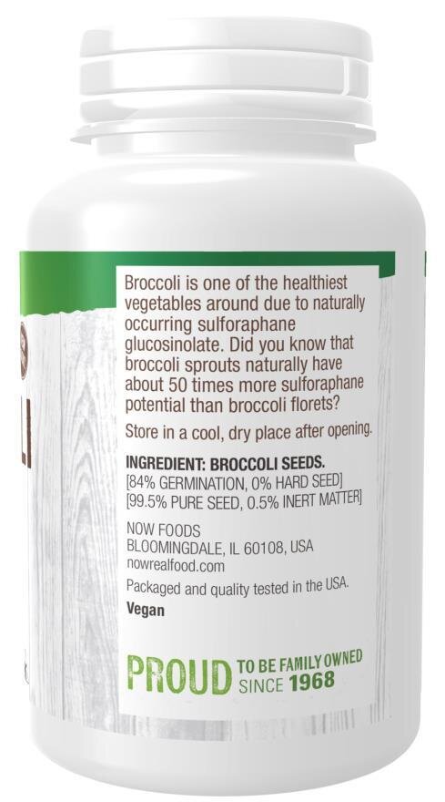 Брокколі насіння NOW Real Food Broccoli Seeds, 113 г