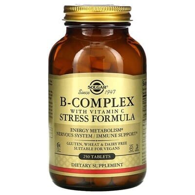 Вітаміни групи В з вітаміном С Solgar B-Complex with Vitamin C Stress Formula таблетки №250