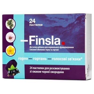 Фінсла пастилки зі смаком чорної смородини №24