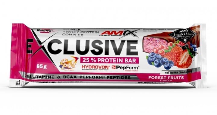 Батончик Amix Nutrition Exclusive Protein Bar лісові ягоди, 85 г 1/12
