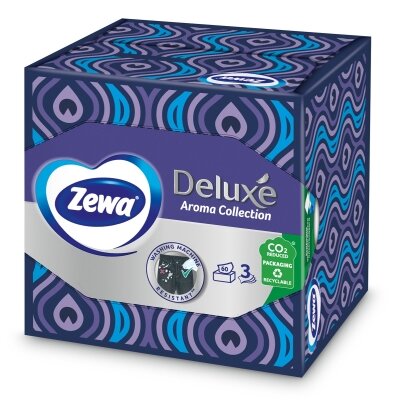Серветки косметичні Zewa Deluxe Aroma Collection 3 шари з ароматом, 60 шт