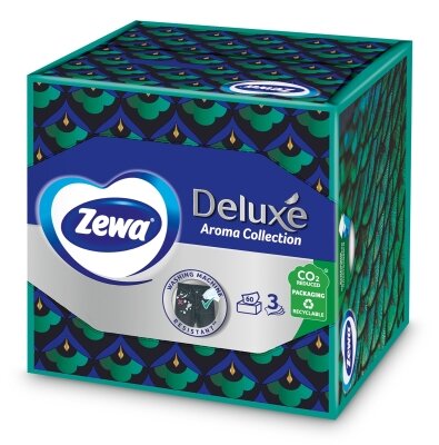Серветки косметичні Zewa Deluxe Aroma Collection 3 шари з ароматом, 60 шт