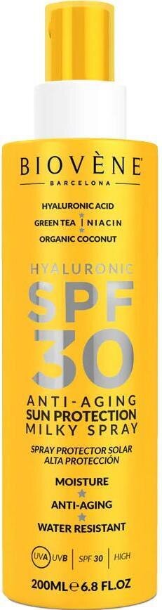 Спрей сонцезахисний Biovene SPF30 для тіла антивіковий з гіалуроновою кислотою, 200 мл
