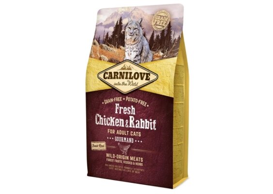 Корм сухий для дорослих кішок Carnilove Fresh Chicken & Rabbit курка та кролик, 2 кг