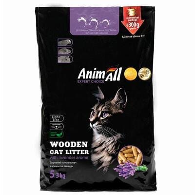 Наповнювач для туалету AnimAll дерев'яний з ароматом лаванди, 5,3 кг