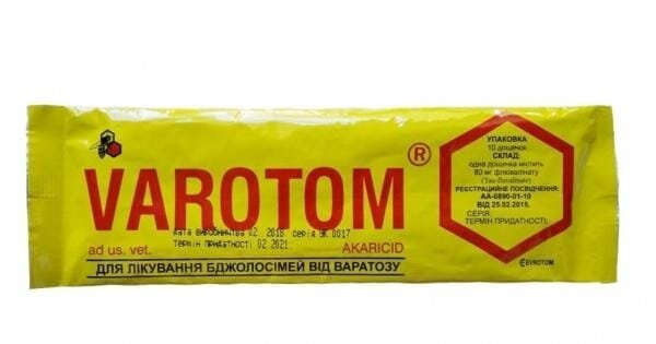 Варотом Evrotom для лікування бджолосімей від вароатозу, 10 смужок в упаковці