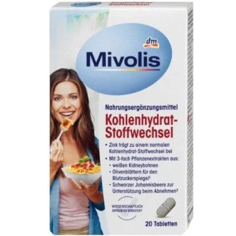 Блокатори вуглеводів Mivolis Medizinprodukt Kohlenhydrat Blocker, 20 таблеток