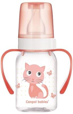 Пляшечка Canpol Babies 11/823 Кольорова ферма з малюнком і ручкою BPA Free, 120 мл