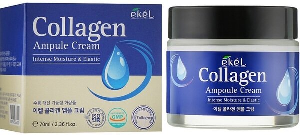 Крем для обличчя Ekel Collagen ампульний з колагеном зволожуючий, 70 мл