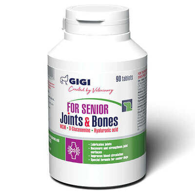 Вітамінно-мінеральний комплекс GIGI FOR SENIOR Joints & Bones для зміцнення та відновлення суглобів у собак похилого віку, 90 таблеток