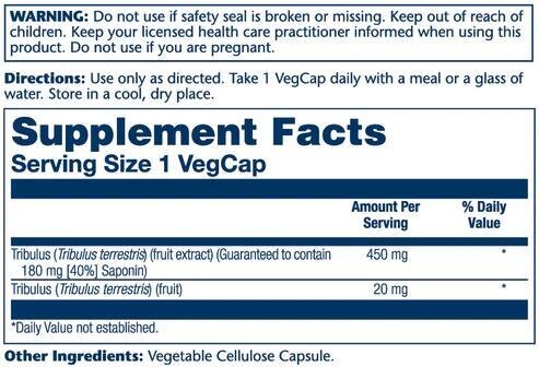 Трибулус Solaray Tribulus Extract, 60 веганських капсул