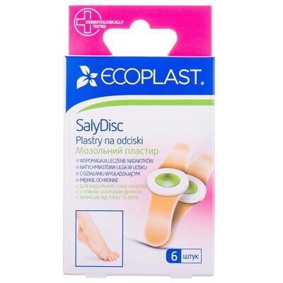 Пластир мозольний Ecoplast SaliDisk для видалення мозолiв 70 мм х 12 мм, 6 штук