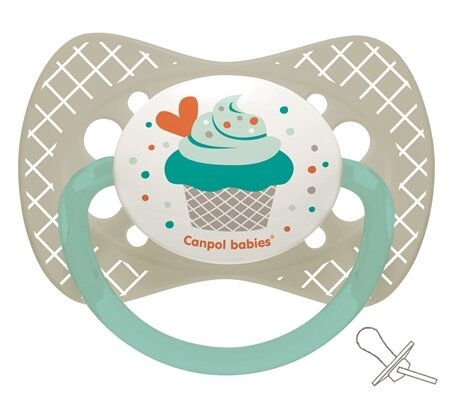 Пустушка силіконова Canpol Babies Cupcake симетрична 23/284_grey, 18+ місяців, 1 шт