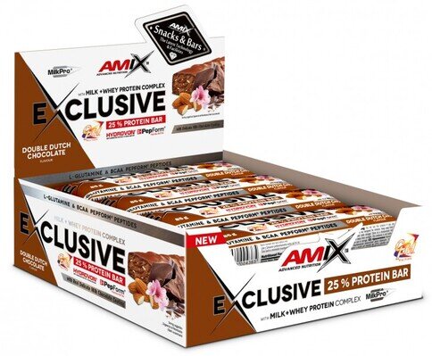 Батончик Amix Nutrition Exclusive Protein Bar подвійний голландський шоколад, 85 г 1/12