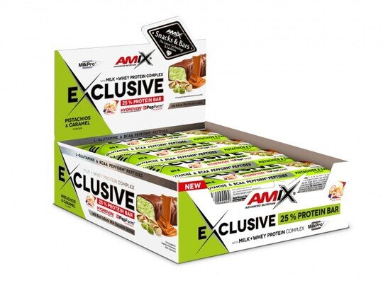 Батончик Amix Nutrition Exclusive Protein Bar фісташки-карамельl, 85 г 1/12