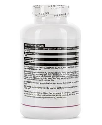 Глюкозамін, хондроїтин та МСМ Progress Nutrition Glucosamine Chondroitin MSM Complex, 120 таблеток