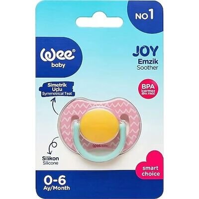Пустушка силіконова Wee Baby Joy №1 симетрична 0-6 місяців, 1 шт