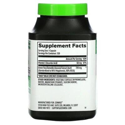Екстракт зеленого чаю Zenwise Green Tea Extract, 120 капсул