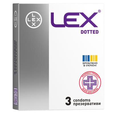 Презервативи Lex Dotted з крапками, 3 штуки