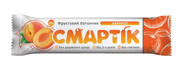 Батончик Смартік фруктовий Абрикос, 30 г