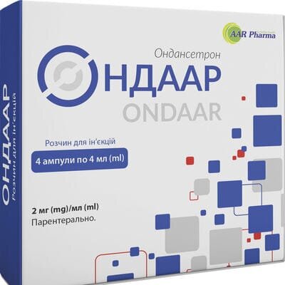 Ондаар розчин д/ін. 2 мг/мл по 4 мл №4 в амп.