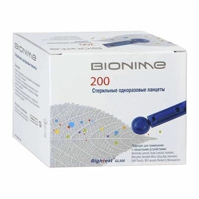 Ланцети Bionime Rightest GL300, 200 штук