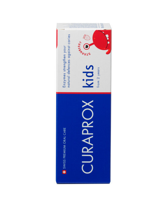 Зубна паста Curaprox Kids дитяча з фтором, з 2 років, полуниця, 60 мл