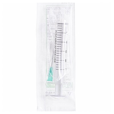 Шприц 10 мл Medicare Syringe 2-компонентний з голкою 21G (0,8 х 38 мм), 1 штука
