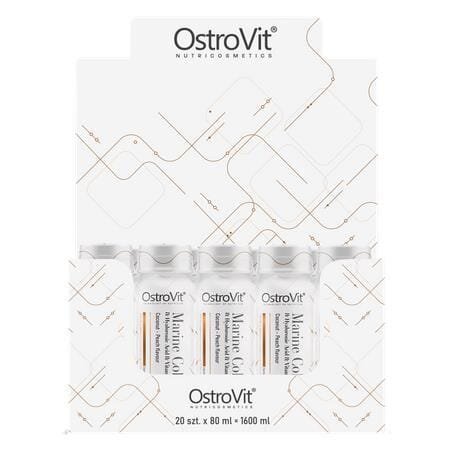 Колаген морський OstroVit Marine Collagen Shot кокос та персик, 20 шот по 80 мл