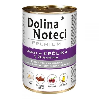 Консерва для собак Dolina Noteci Premium Кролик з журавлиною, 400 г