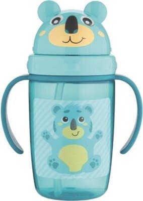 Кружка Canpol babies Hello Little з силіконовою трубочкою, бірюзова, 56/500_tur, 400 мл