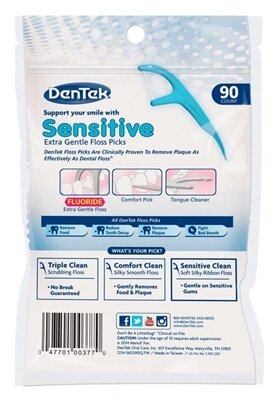 Флос-зубочистки DenTek Екстра м'які (Sensitive), 90 штук