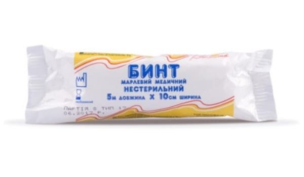 Бинт марлевий нестерильний Наша Вата медичний 5 м х 10 см
