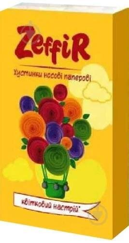 Хусточки паперові Zeffir квітковий настрій, 10 шт х 1 уп