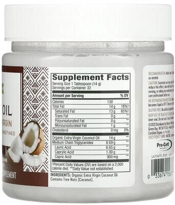 Кокосова олія Nature's Way Coconut Oil органічна, 453 г