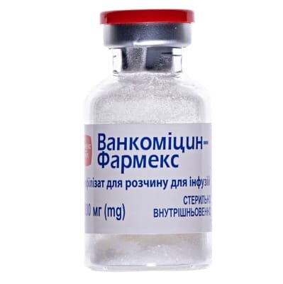 Ванкоміцин-Фармекс ліофілізат для р-ну д/інф. по 1000 мг №1 у флак.