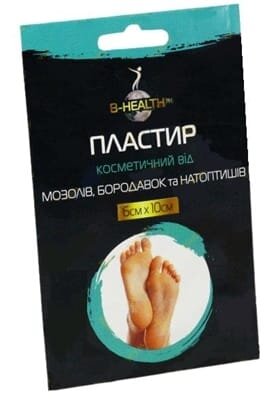 Пластир косметичний B-Health від мозолів, бородавок та натоптишів 6 см х 10 см, 1 штука