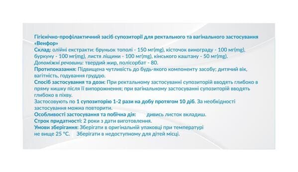 Венфор супозиторії №10